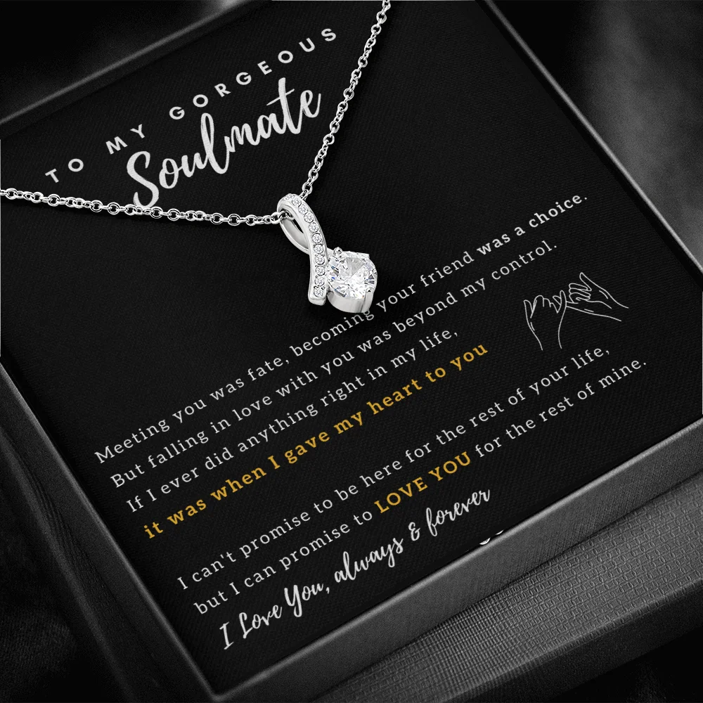 To My Wife Soulmate Gift Fashion Girl Women Necklaces Love Alluring Pendant Necklace Box Birthday 2024 New Dropshipping