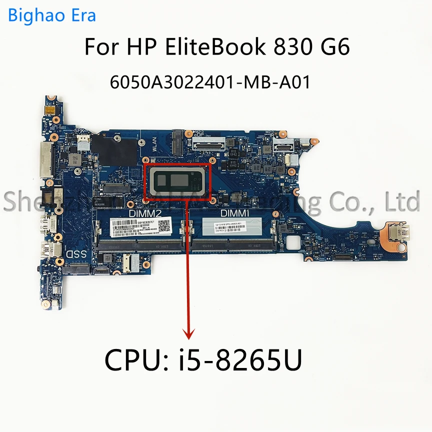 

6050A3022401-MB-A01 For HP EliteBook 830 G6 Laptop Motherboard With i5-8265U i7-8565U CPU DDR4 L60635-601 L60634-601 L60637-601