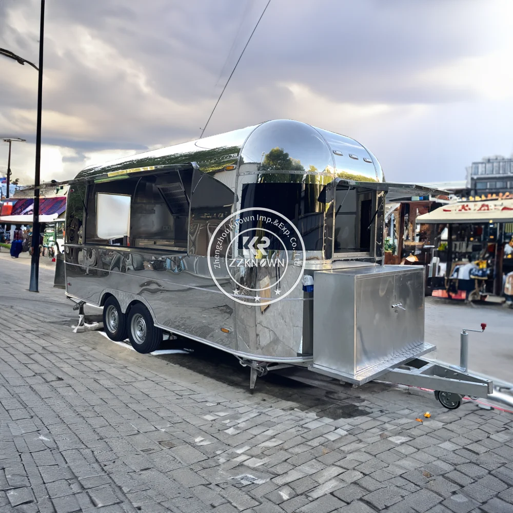 Airstream Street Food Cart Ice Cream Bbq Coffee Pizza Snack Truck Car Mobile Kitchen Concession Food Trailer