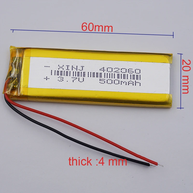 الجملة 11 قطعة 3.7 فولت 500 مللي أمبير 1.85 وات في الساعة بطارية ليثيوم ليثيوم 402060   إصلاح وحدة التحكم GPS Sat Nav كاميرا السيارة قلم تسجيل القيادة