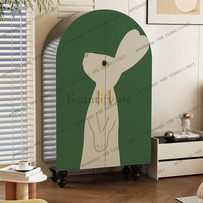 XX. French simple solid wood bedroom storage cabinet American household free installation locker