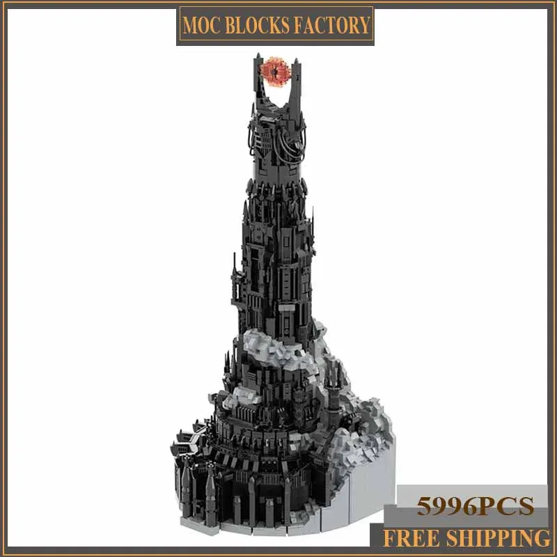 Rings Movie Model Moc Building Bricks Black Emperor Tower Technology Modular Blocks Gifts Christmas Toys DIY Sets Assembly