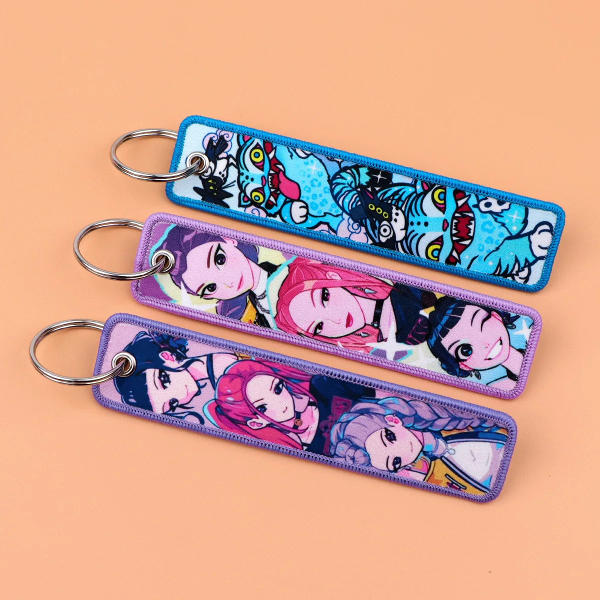 Cartoon Anime K-POP: Witch Hunter Group Woven Label Keychain - Bag Charm, Figure Pendant & Fabric Keychain