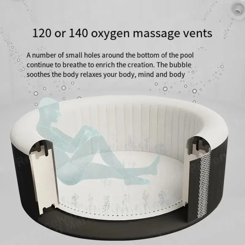 

4 to 6 Outdoor people Large Bath Inflatable Bath Spa Outdoor Hot Spring Bath Inflatable Heated Pool Bathing Bucket Home Jacuzzi