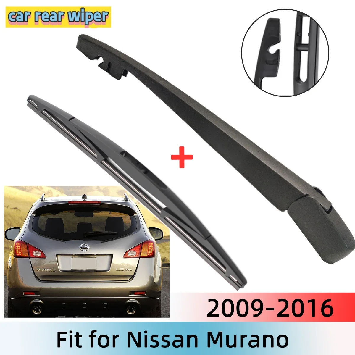 

Rear Wiper Blade & Arm Set Kit For Nissan Murano 2009--2016 Windshield Windscreen Rear Window