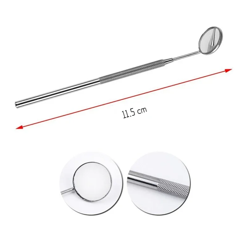 متعددة الوظائف فحص رمش تمديد أداة الأسنان الفم مرآة الفولاذ المقاوم للصدأ الأسنان تبييض الأسنان مرآة التفتيش 11.5 سنتيمتر #3