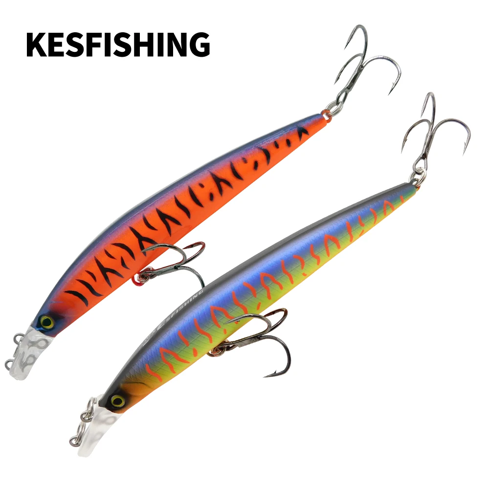 

KESFISHING New 2023 Floating Minnow Hard Lure 12cm 10g Dive 0.2-0.7m Wobbler professional Plastics Baits Double Depth Bass Pike