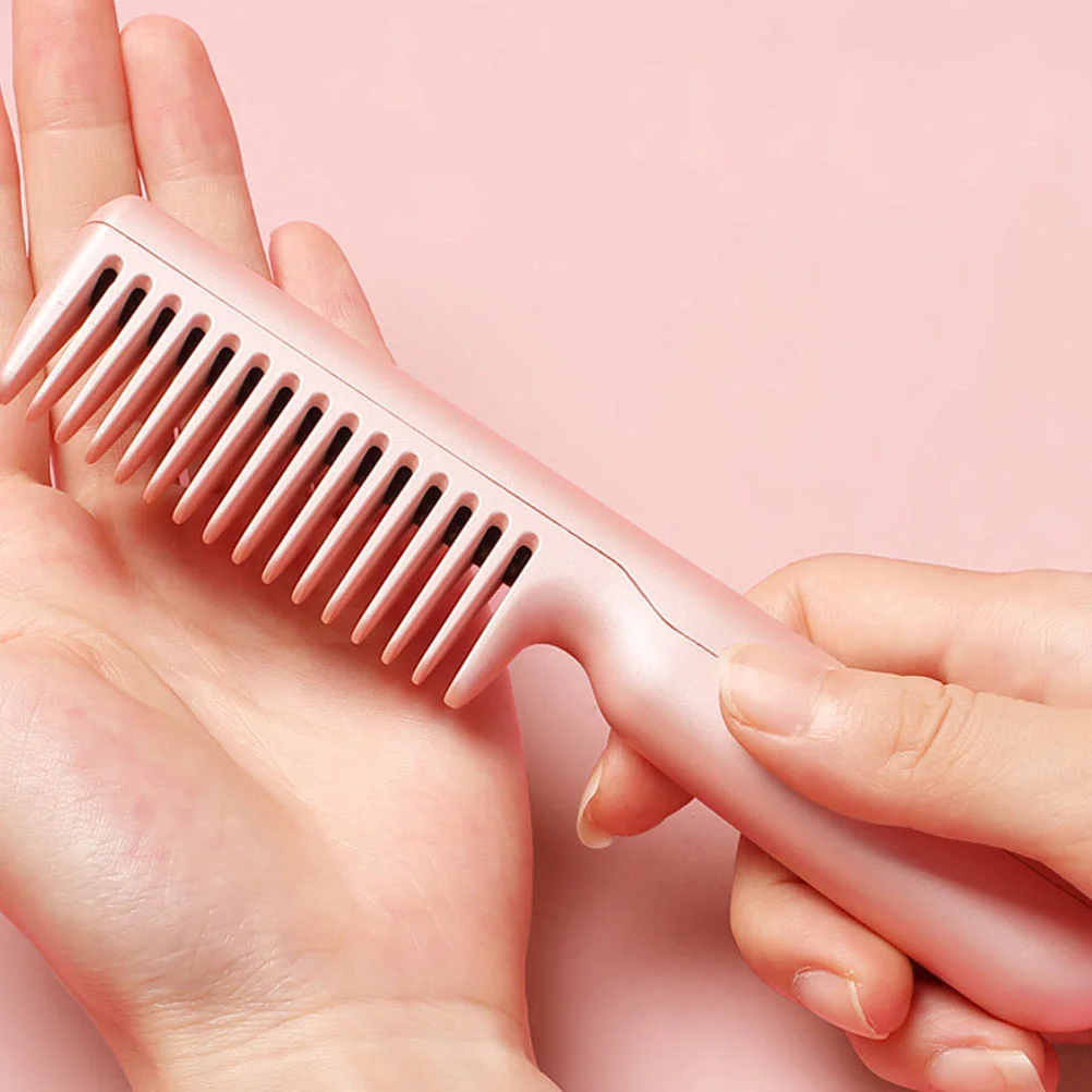 Peigne à friser 2 en 1, lisseur de cheveux, brosse chauffante avec câble USB