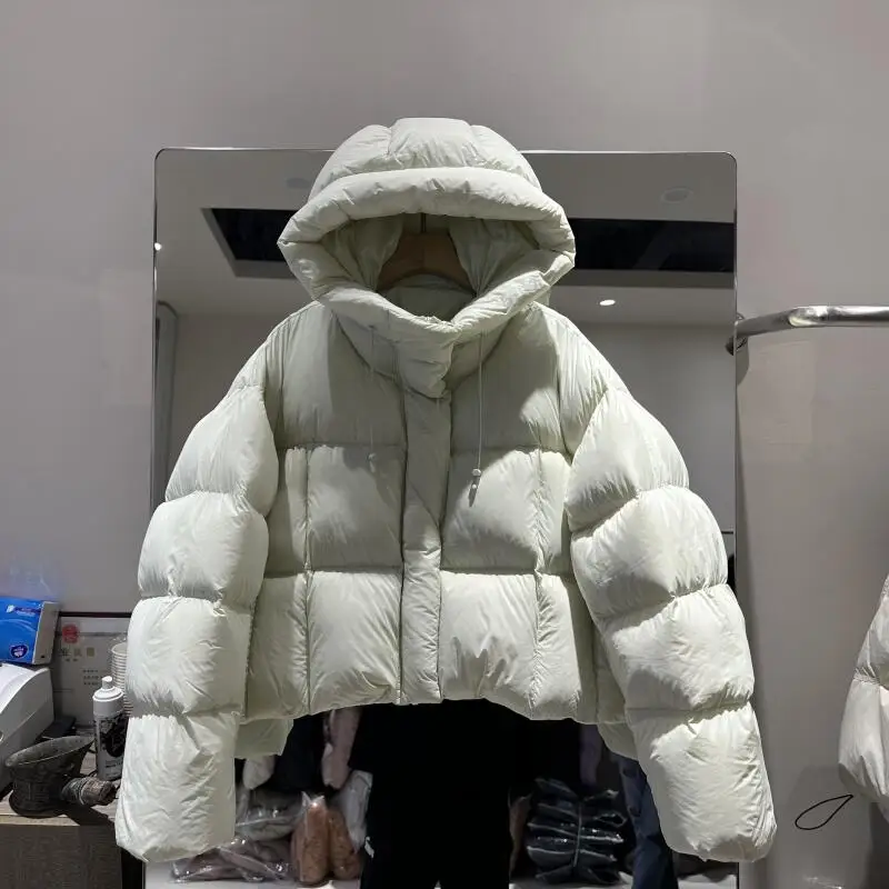 جديد إمرأة أسفل معاطف فضفاضة عادية الشتاء مقنعين الإناث الأبيض بطة أسفل سترة الكورية الراحة الدافئة سترات أبلى الموضة #3