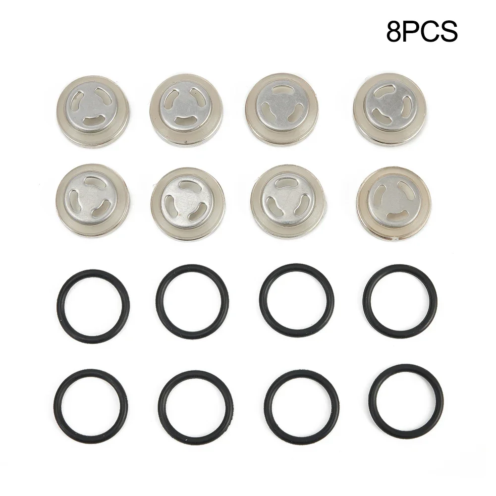 18mm Sight Glass Brake Master Cylinder Gasket Silver Color 8 Pieces Set Brake Cylinder Accessory Color: Silver