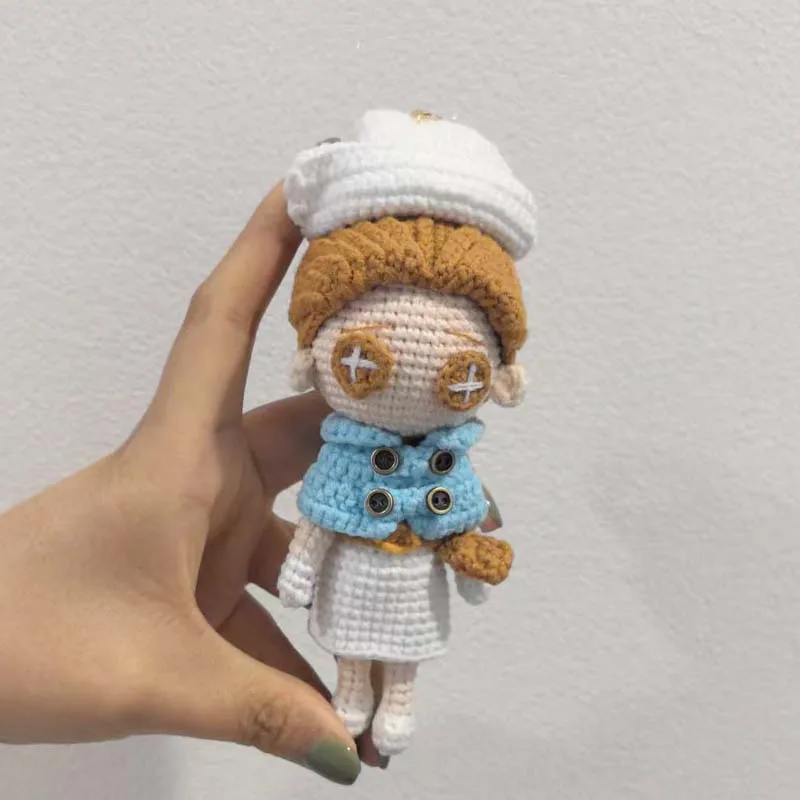 Handmade Crochet Plush Cartoon Game Peripherals keychain Cute Identity Crochet Doll  Doctor Emily Doll Birthday Gifts Toys