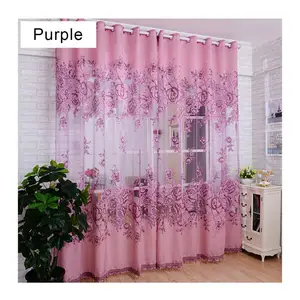 Flower Jacquard Tulle Window Curtain, Drape Lace, Voile Sheer Bordado, Quarto, Varanda, Living Room Decor, 100x250cm, 1Pc 12 principais vendas cortinas em renda - №12