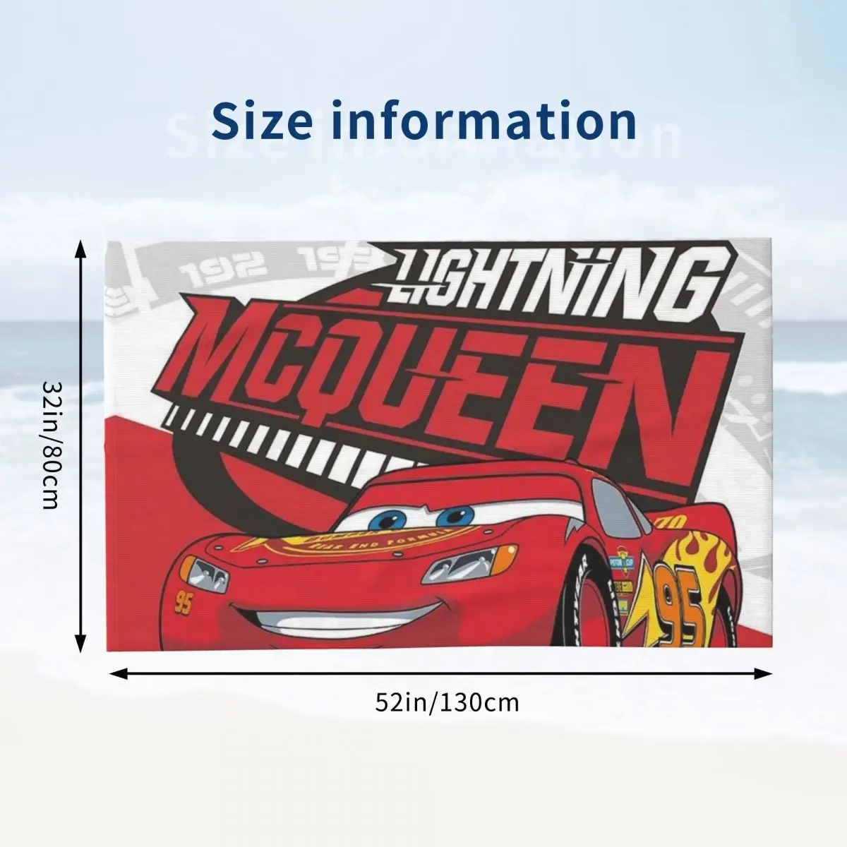 Customized Lightning Mcqueen Absorbent Microfiber Beach Bath Towel Quick Dry Cars Bathroom Yoga Towels image 3