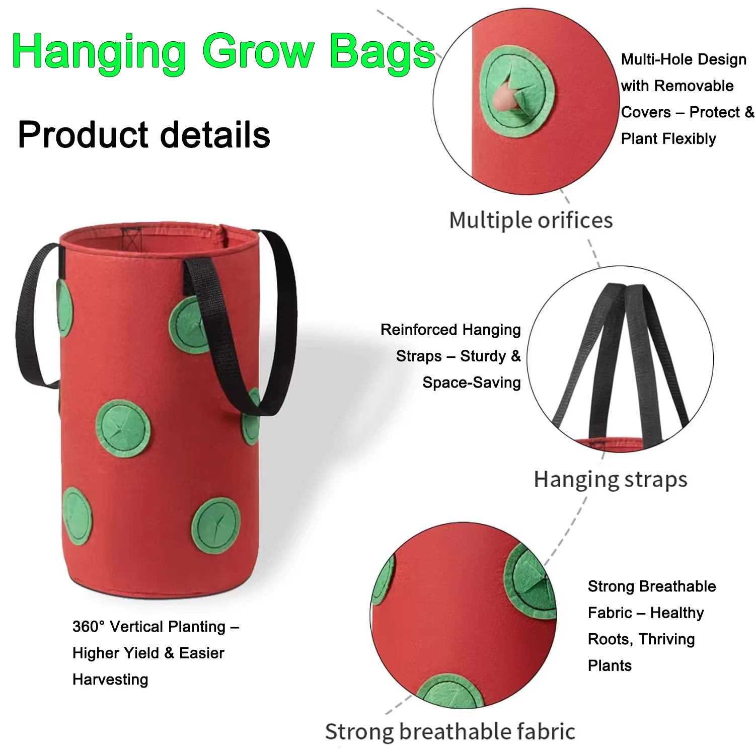 Hanging Grow Bags for Strawber - огляд і ціна Vertical Planter Tower