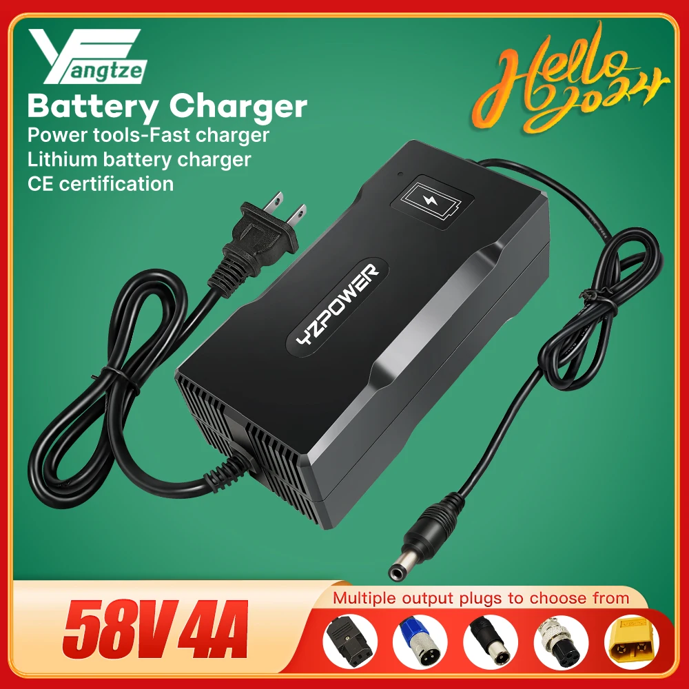 

Yangzi 58V 4A Lead Acid Charger 4S 48V Charger Lead Acid Battery Pack Universal Fast Charging Input 110-240Vac