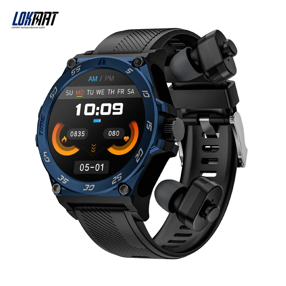 

New LOKMAT Smart Watch with TWS Earbuds, 2 in 1 TWS Earphones BT Calls Music Bracelet, Fitness Tracker Sports Smartwatches Men