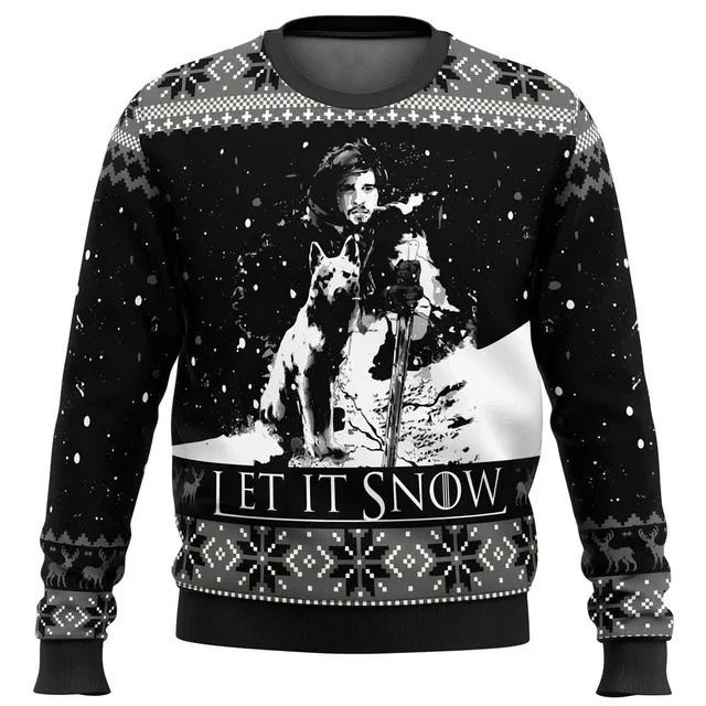 Autumn and Winter Game Of Thrones Christmas Is Coming Ugly Christmas Sweater Gift Santa Claus Pullover Men 3D Sweatshirt Tops