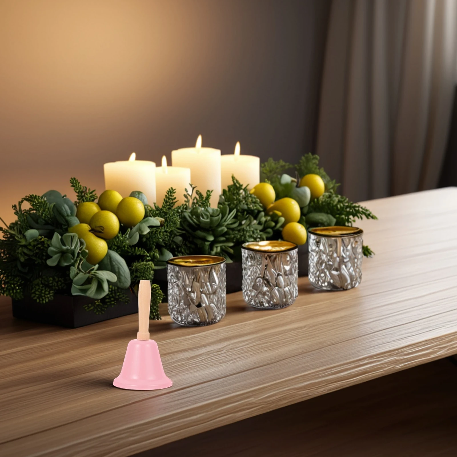 2 قطعة أجراس الحديد المعدنية عيد الميلاد حشرجة الموت مطعم فندق الوردي الديكور اليد جرس الزفاف قبلة الجرس