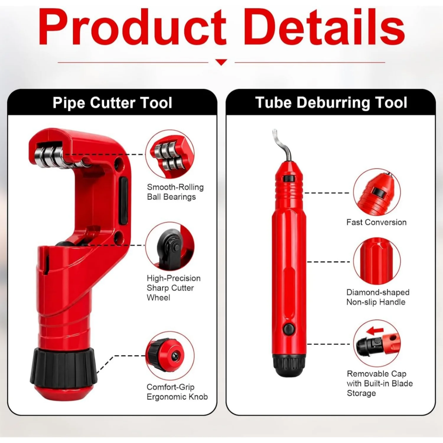  4PCS Tube Cutter Set 1/4