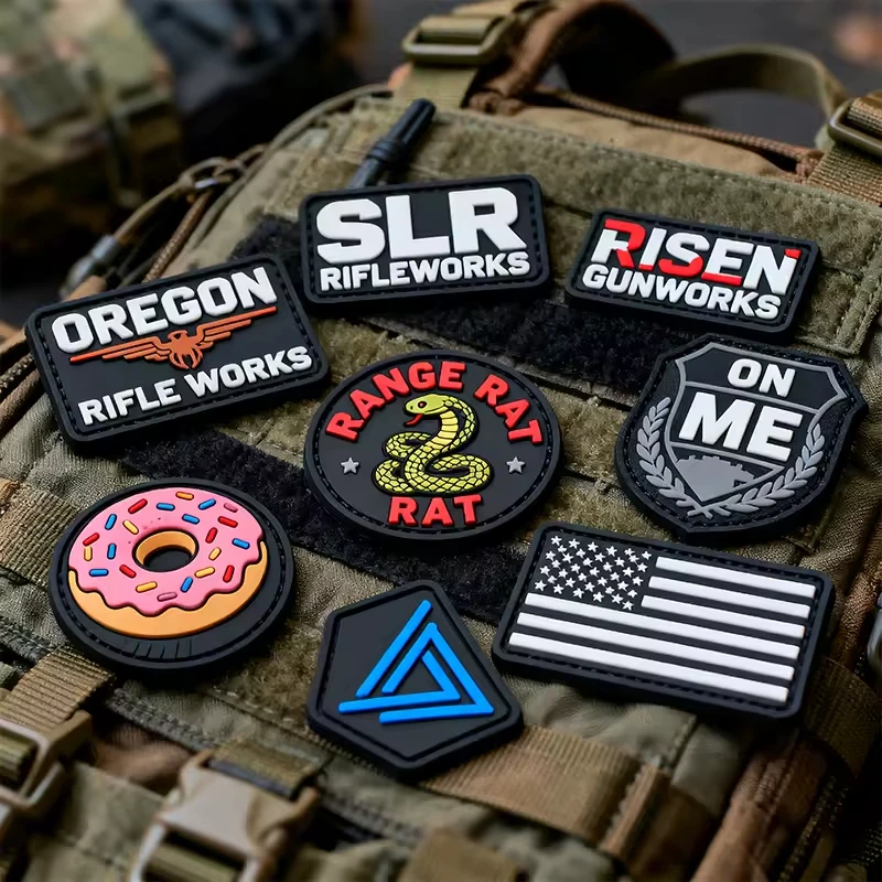 Custom Personalized Soft PVC 3D Rubber Patch Colorful No Minimum Logo Patch for Clothing Customization