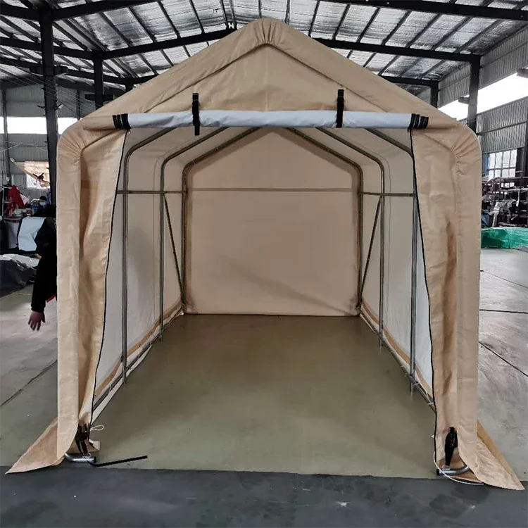 2026 Waterproof portable All-Steel Metal Frame Peak Style Roof Instant Garage car tent auto car storage shelter