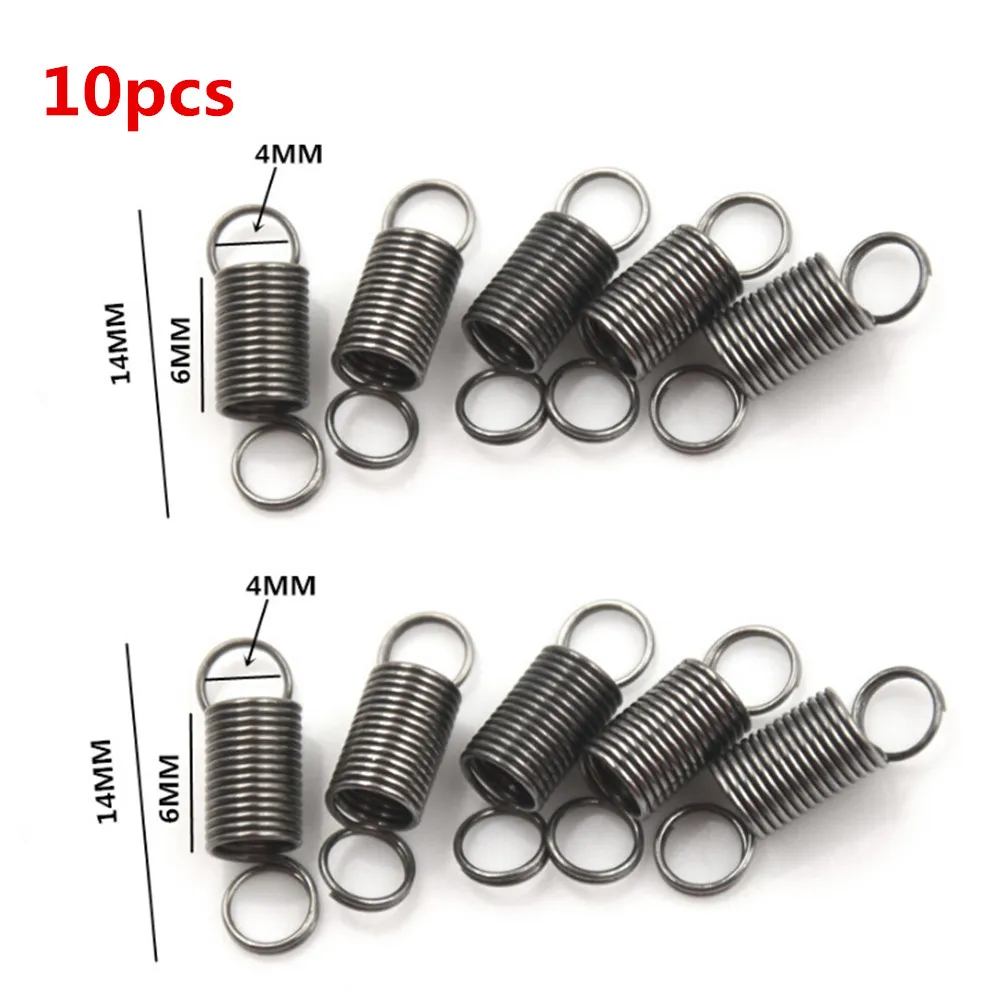 Weiyi 10pcs SUS304 Stainless Steel Small Tension Spring With Hook For Tensile DIY Toys Spring Length 6 Mm Stretch To 30mm