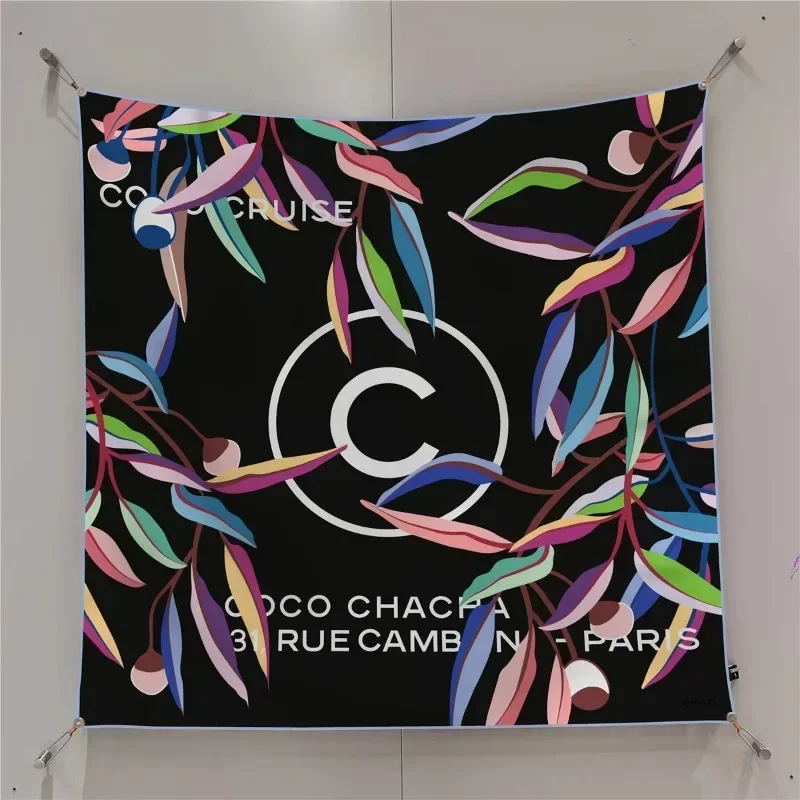 90cm lenço quadrado artesanal mesa impressão ângulo direito borda rolada europeu e americano versátil xale feminino lenço diagonal