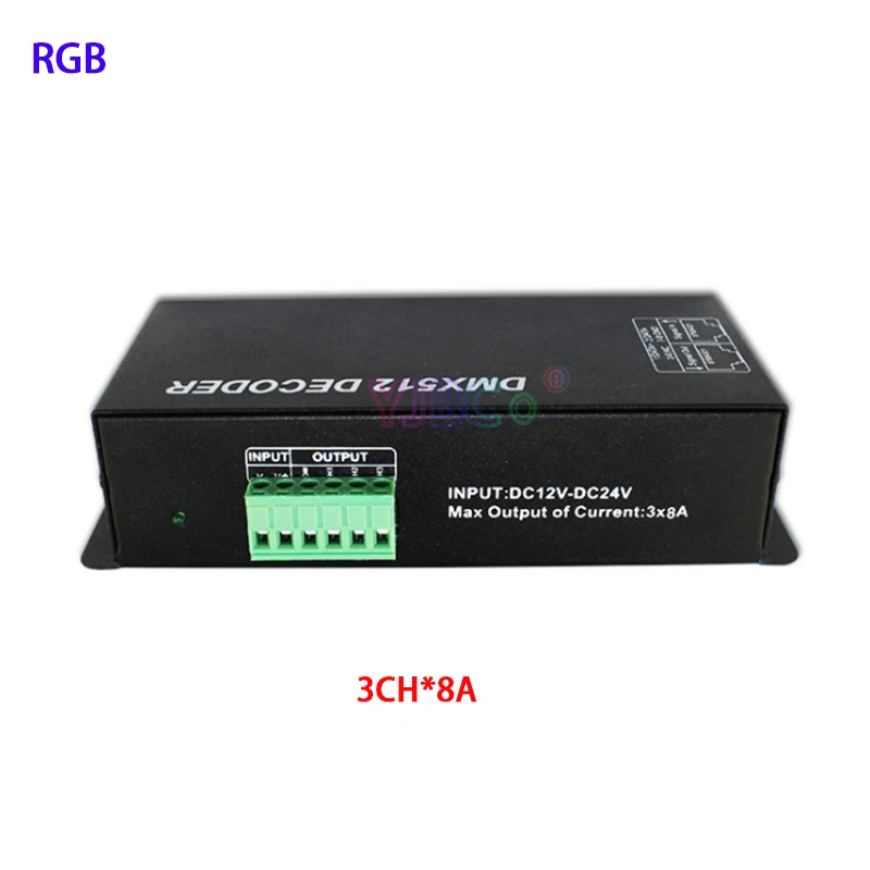 3CH/4CH DMX512 decoder RGB/RGBW LED Strip Controller DMX to PWM  digital display 3CH*8A 4CH*8A Light Tape Dimmer