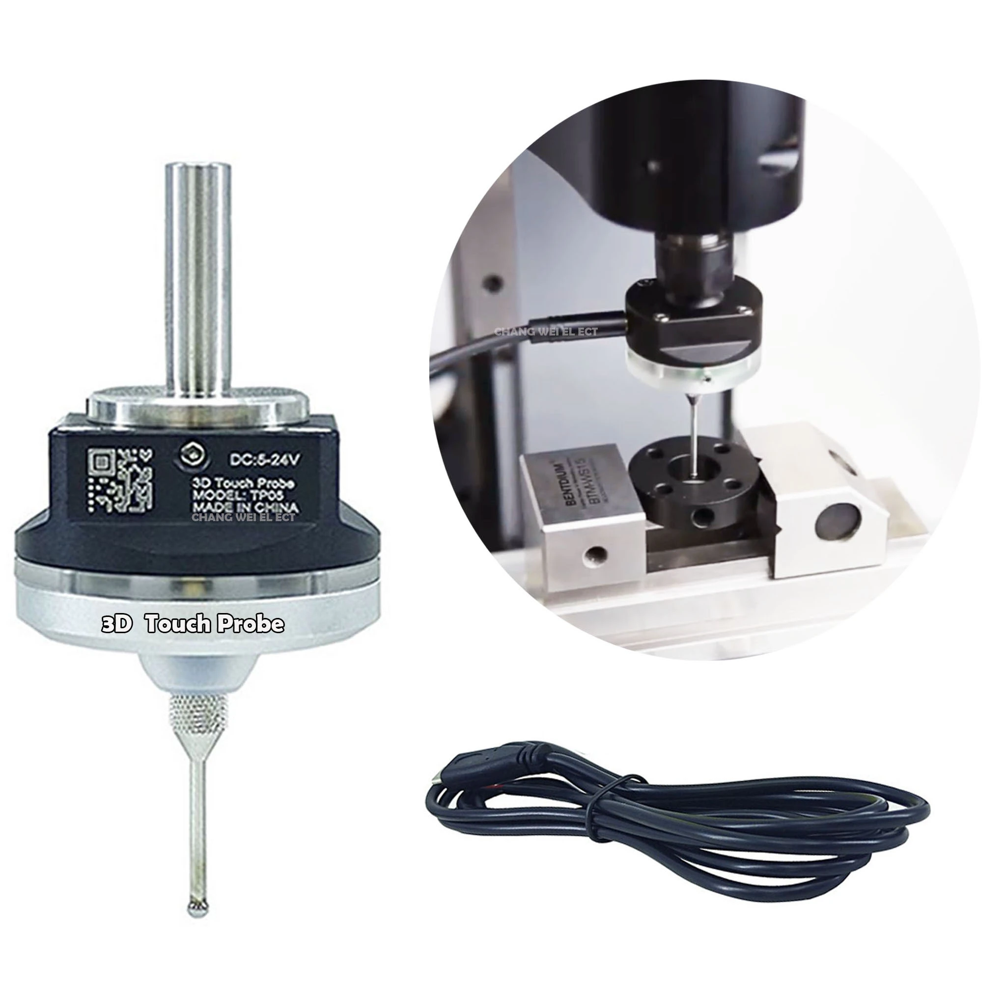 CNC 2024 latest V6 anti-roll 3D Touch Probe edge finder to find the center desktop CNC probe compatible with mach3 and grbl