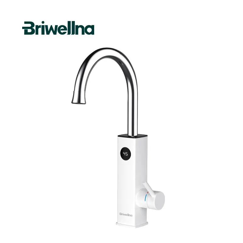 

Briwellna Flowing Water Heater 220V Electric Kitchen Faucet 2 in 1 Hot Water Taps Mixer Tankless Water Heater Faucet Robinet