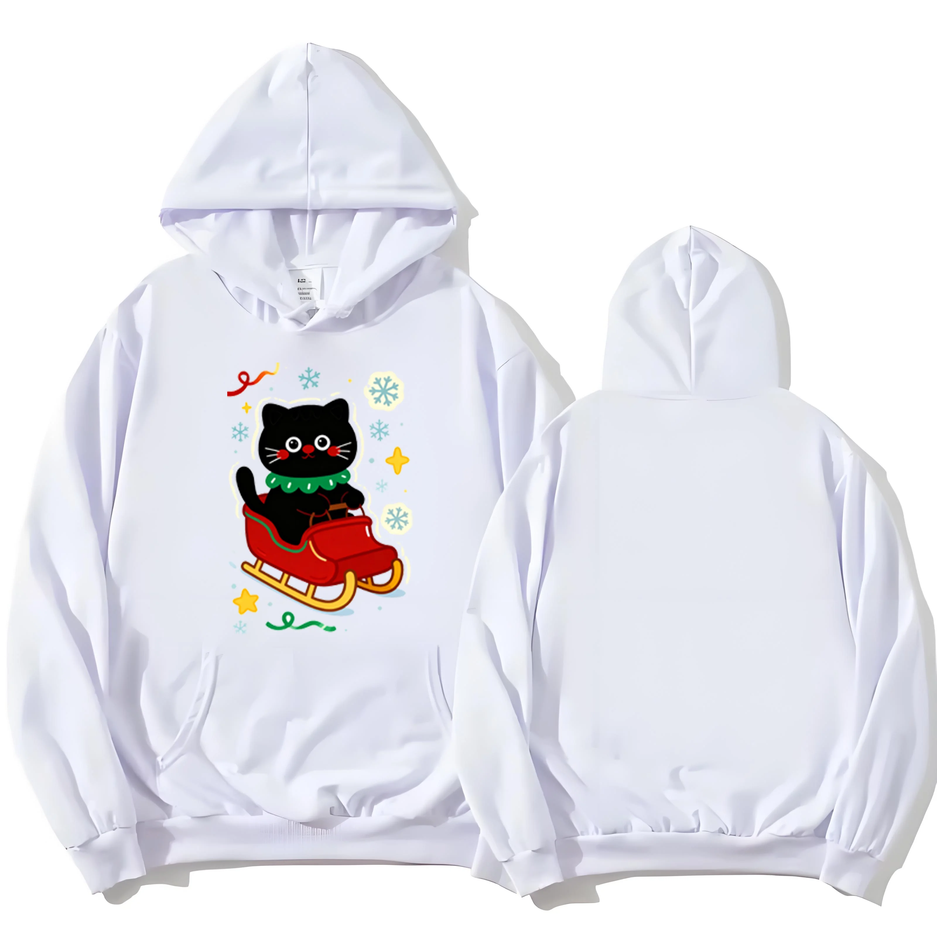 L'ultima felpa con cappuccio pesante 330G con una stampa a tema natalizio del 2025 è adatta sia per uomini che per donne che si è ampia