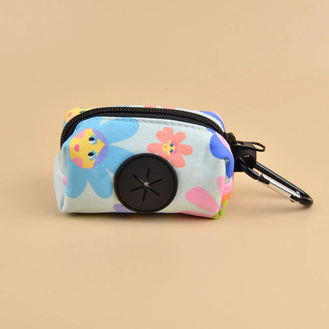 Flower Print Cute Design Pet Poop Bag Holder Dispenser Without Poop Bag Can Attached Any Dog Leashes