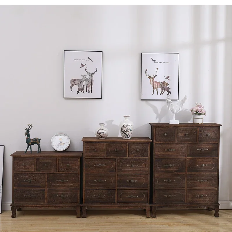 Versatile Chest of Drawers – Tongmu Black Walnut, No Doors, Perfect for Living Room and Bedroom Storage, Organizer