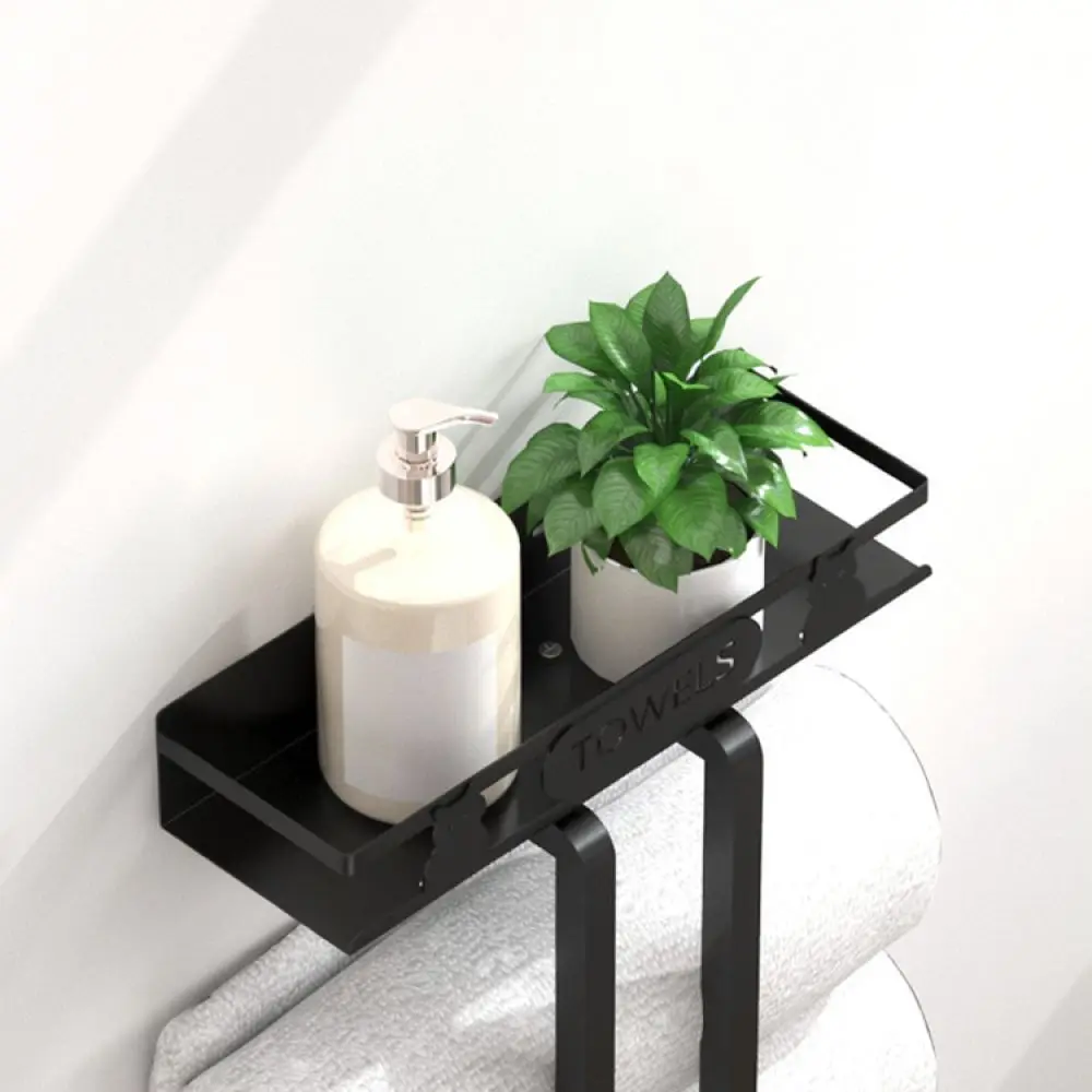 Space Saving Wall Mounted Towel Organizer Steel Shelf Multi Layer Bathroom Holder For Neat Home Storage Units