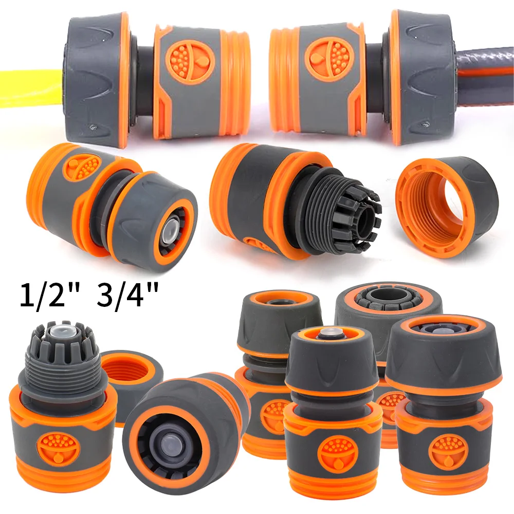 Lot de 5 raccords rapides pour tuyau d'arrosage 1/2" et 3/4" pour réparation, extension de tube d'eau, joint 12mm 16mm, adaptateur de couplage pour tuyau d'irrigation