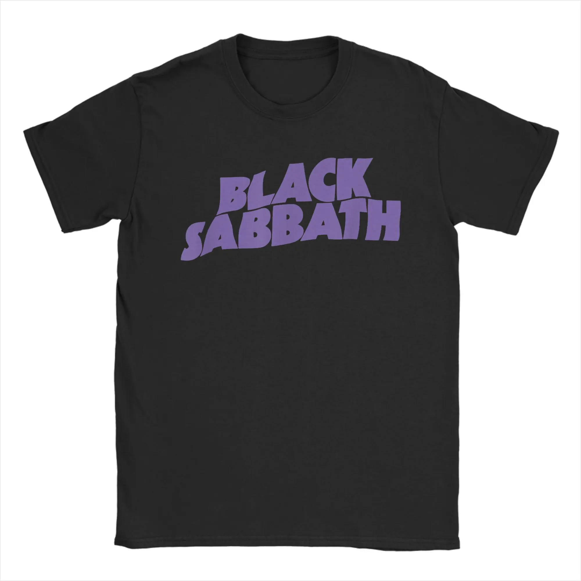 Black Sabbath Purple Logo T Shirt Beach  Y2K Funny T-Shirts 100 Cotton Leisure Tshirt For Men Short Sleeves Print Tops