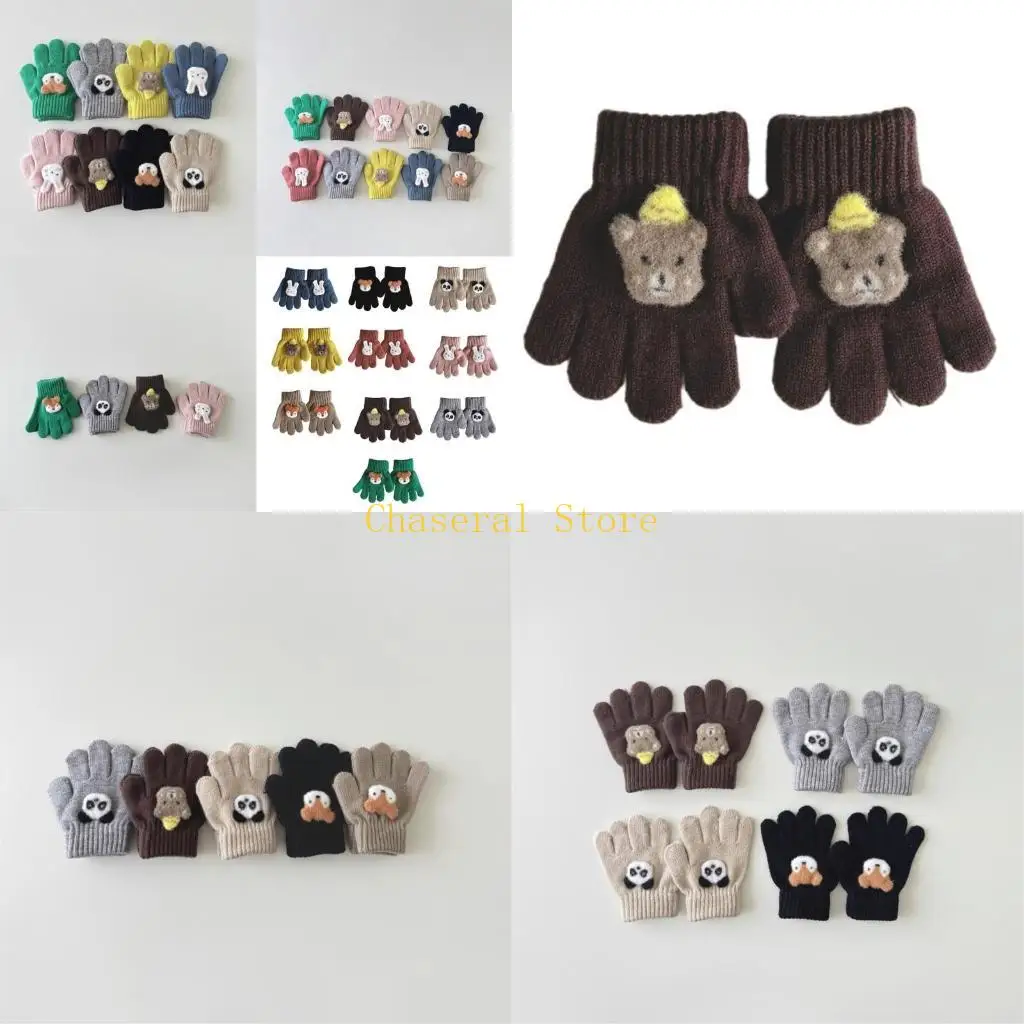 

E7CE Детские вязаные перчатки, модные варежки, мягкие и дышащие теплые варежки для детей от 3 до 6 лет, дизайн унисекс
