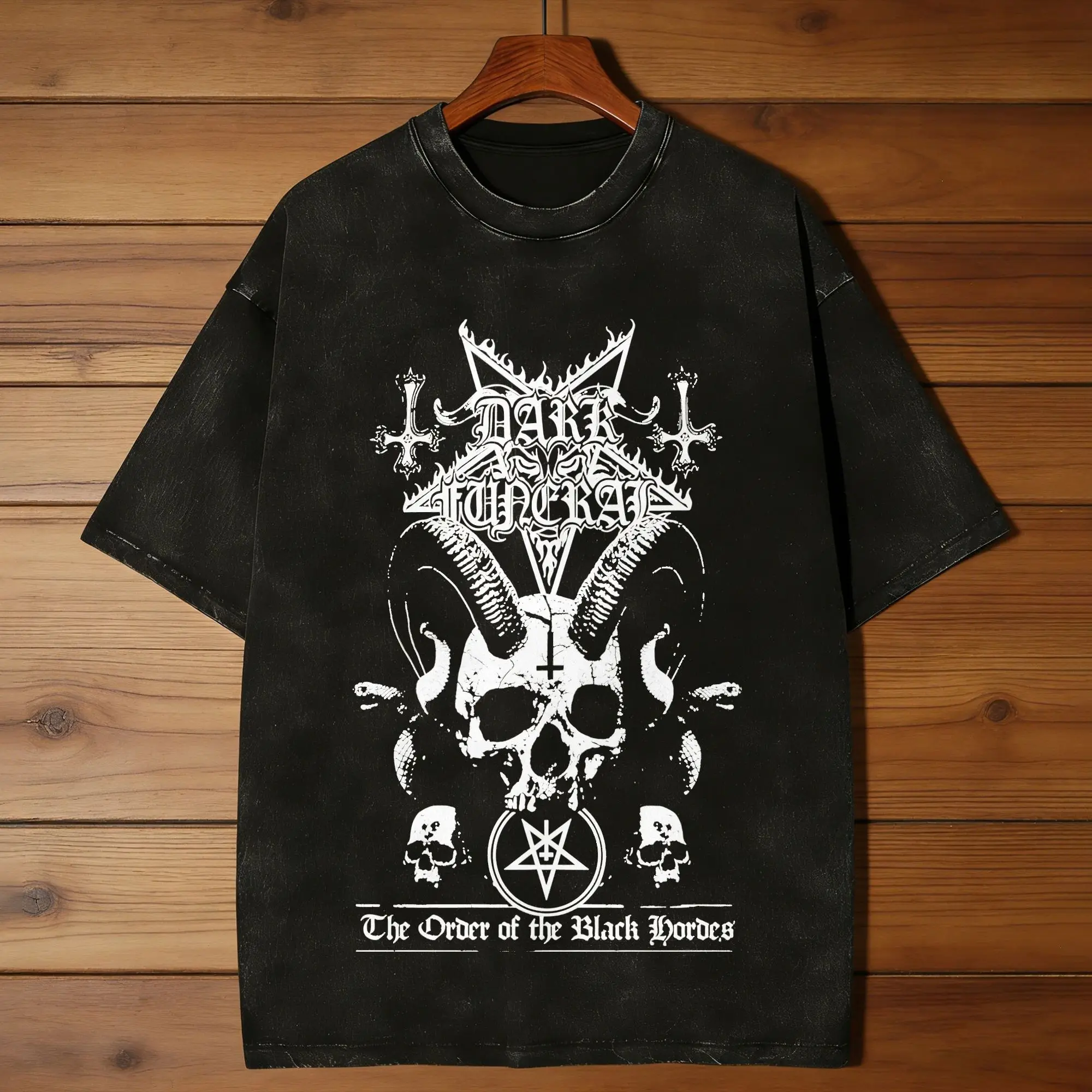 Dark Funeral The Order of the Black Hordes Sigil T Shirt Men's  Cotton T-Shirts Round Collar  Tees Short Sleeve Tops Plus Size