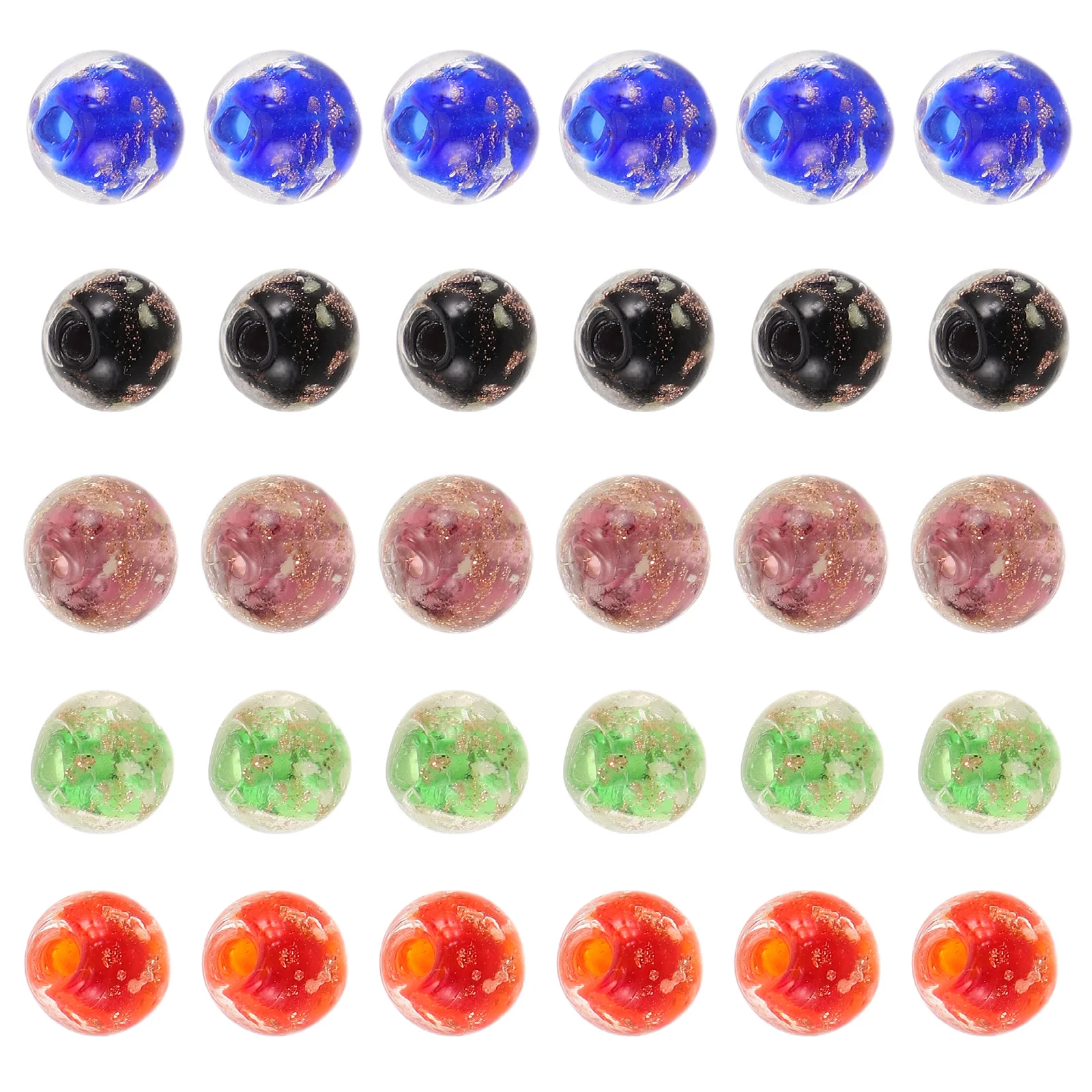 

50 Pcs Luminous Glass Bead Necklace Beads Mixed for Earrings Spacer Crafting DIY
