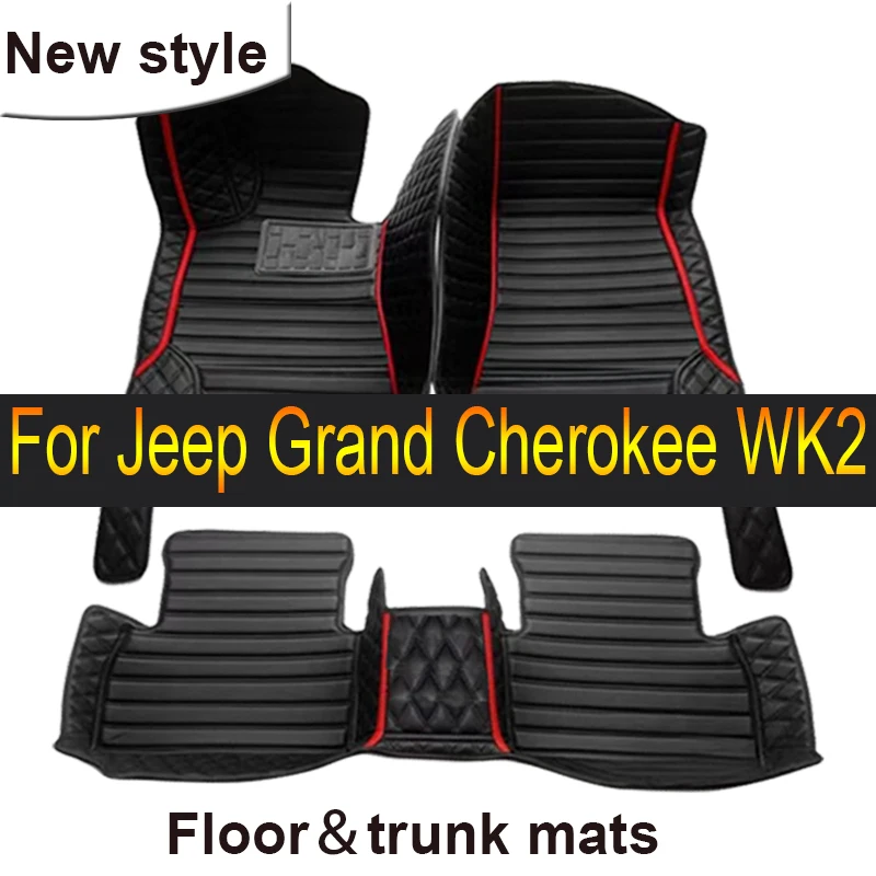 

Custom Automotive Car Floor Mats For Jeep Grand Cherokee WK2 2012 2013 2014 Auto Luxury Leather Men Women Car Mats Full Coverage