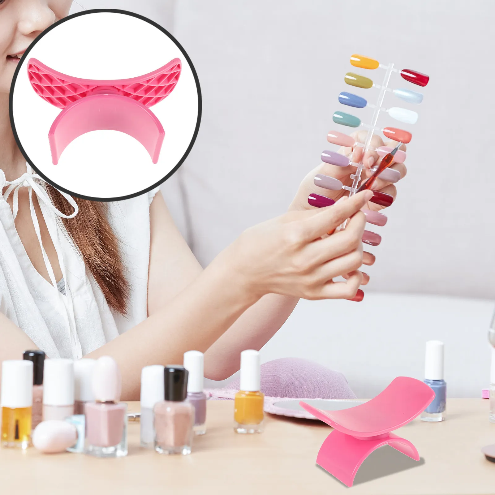 Ergonomic U Shaped Hand Rest for Nails Tech Wrist Support Salon Must Have Plastic Nail Armrest for Manicure Nail Desk Use