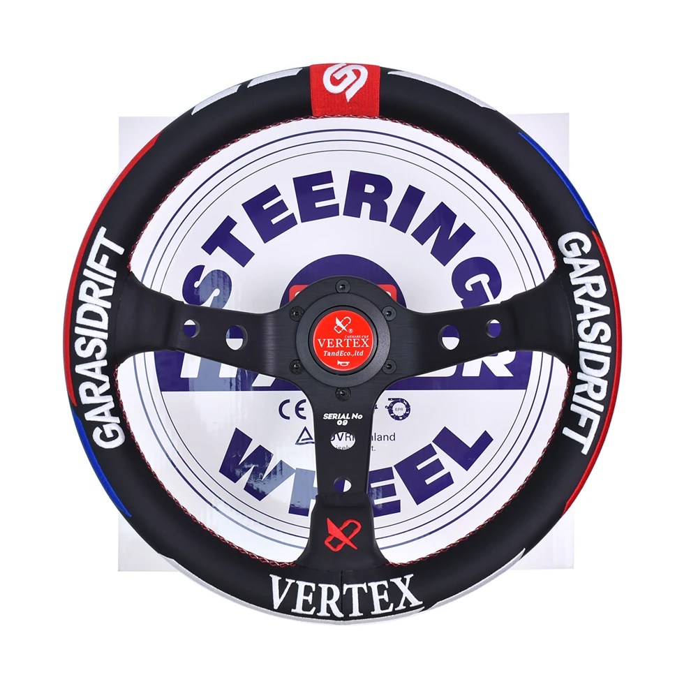 VERTEX STE-GDL Garage Drift Steering Wheel Beautiful Embroidery 320mm Collaboration Steering Wheel with GARASI DRIFT Brothers 6