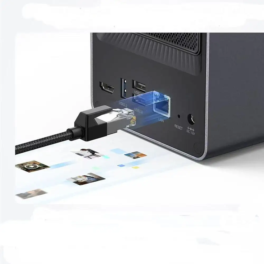 خادم تخزين Ugreen DXP4800 Plus NAS 8505 CPU 8GB DDR5 RAM 128G SSD 2.5GbE 4K واجهة USB بدون قرص متوفرة في المخزون