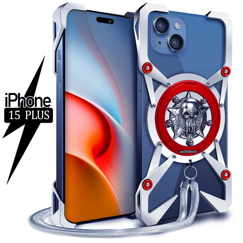 Luxury Zimon Metal New Thor Heavy Duty Armor Metal Aluminum Phone Case For Iphone 16 15 14 Plus 13 12 Pro Max Back Fundas Coques