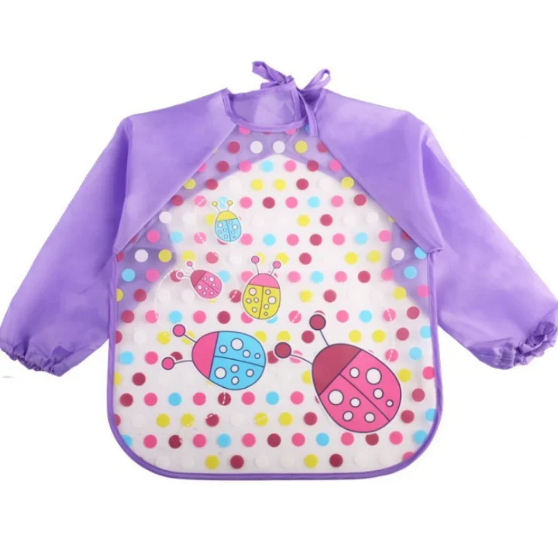 Baby Burp Cloths Waterproof EVA Full Sleeve Bibs Cloth Children Apron Feeding Smock Eating Breastplate Kid Baby Bavoir Clothing image 3