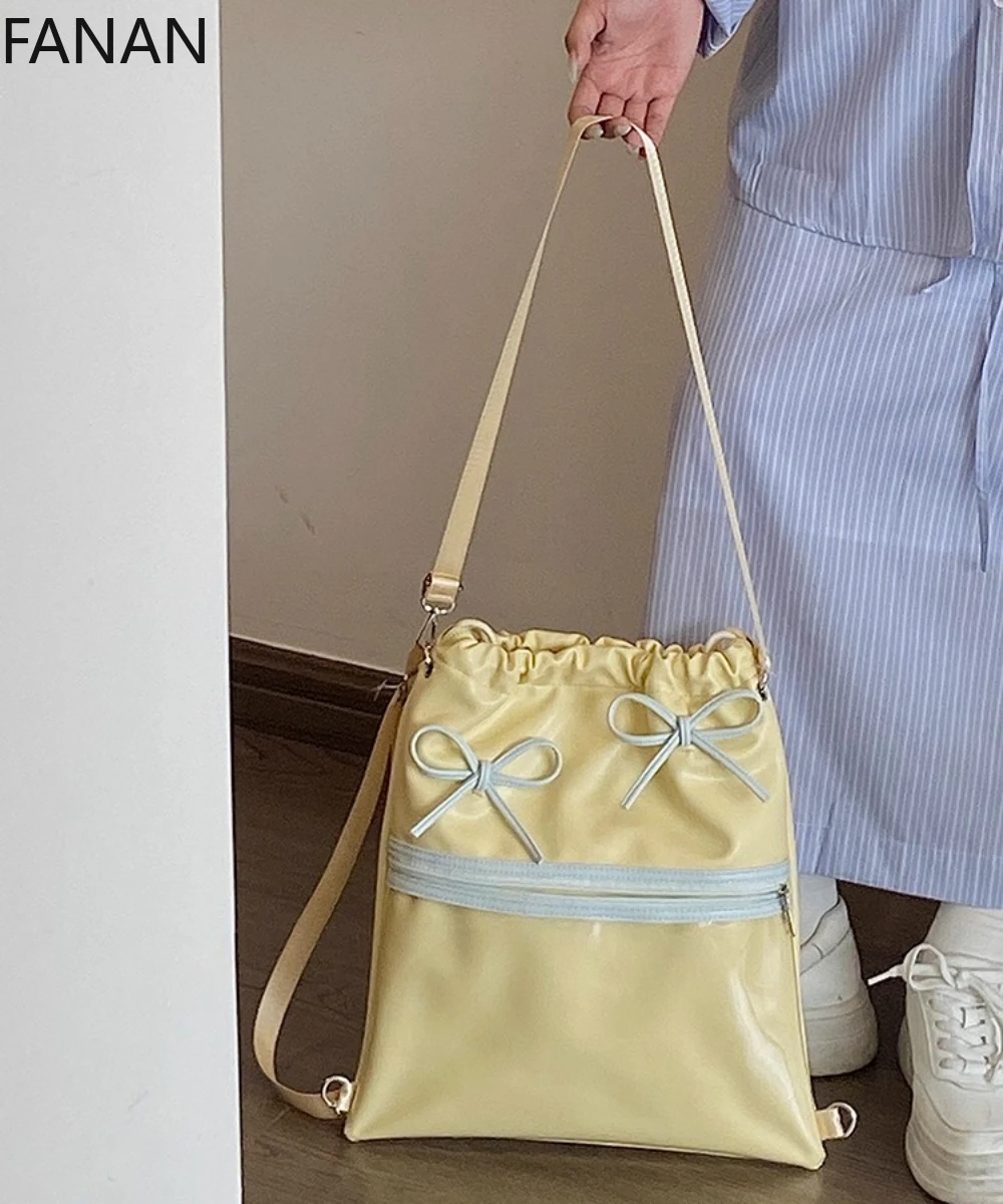 حقيبة ظهر حلوة برباط Kawaii Itabag لحقائب اليد الكبيرة والحقائب المدرسية للفتيات حقيبة كتف على شكل فيونكة JK حقيبة كروسبودي