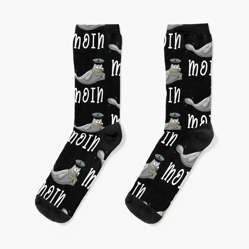 North Sea Seal Moin saying - Sylt Kiel seal captain Socks golf christmass gift Sports Socks Man Women's