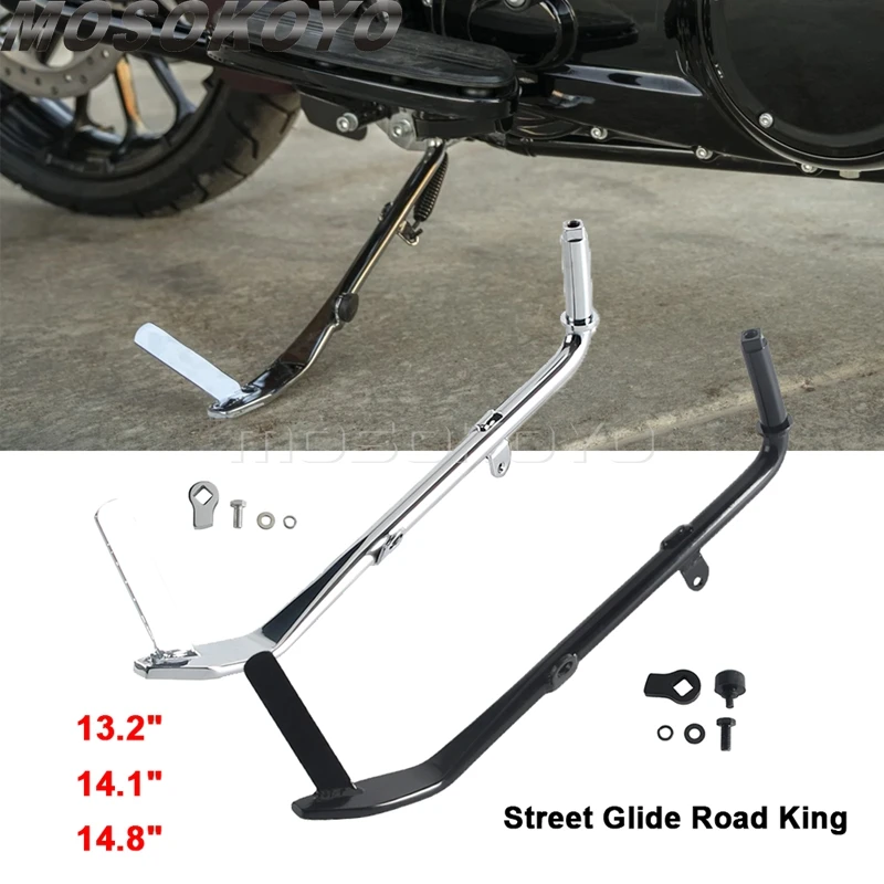 

Motorcycle Side Stand Kickstand 13.2" 14.1" 14.8" Kick Stand Kit For Harley Touring Road King Street Glide FLHX FLHR 2007-2024