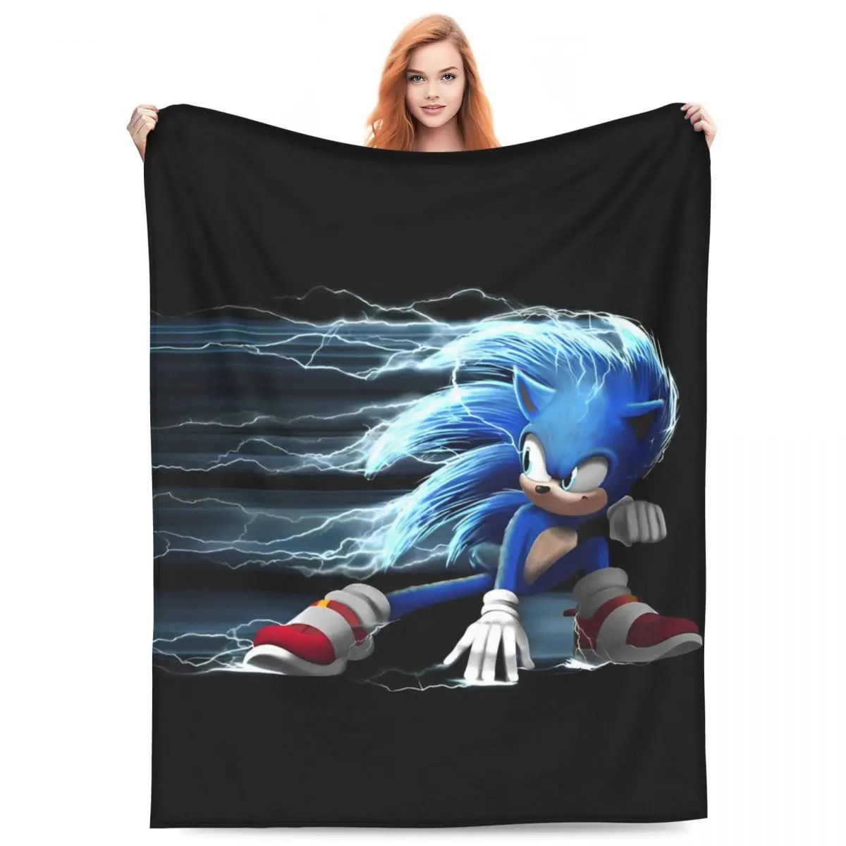 S-Sonics The H-Hedgehogs Flannel Blankets Custom Throw Blanket for Bed Sofa Couch 125*100cm Rug Piece