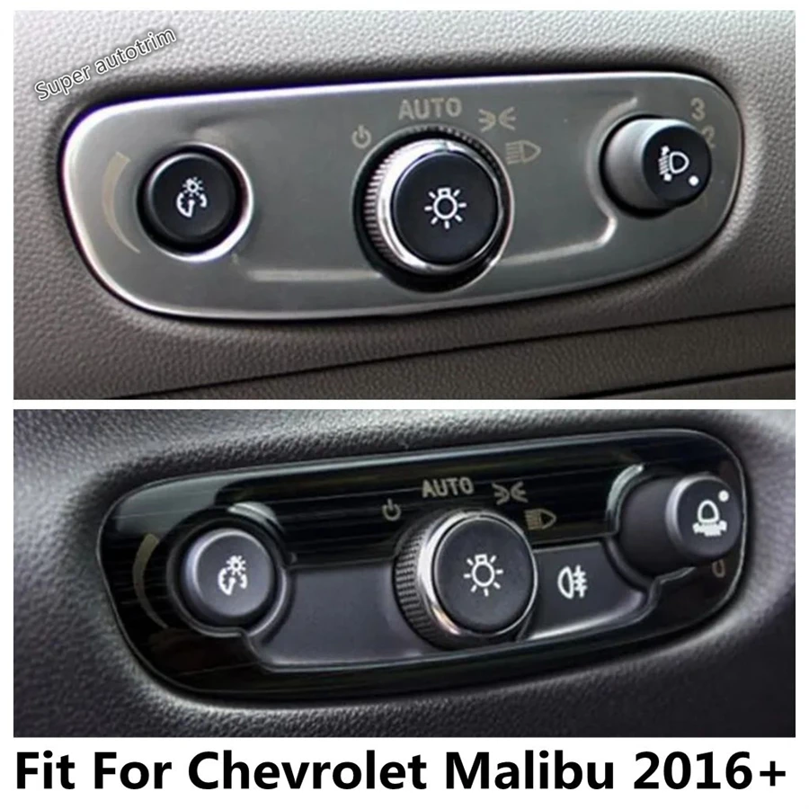 

Car Front Head Light Lamp Switch Button Frame Decoration Cover Trim For Chevrolet Malibu 2016 - 2020 Stainless Steel Accessories